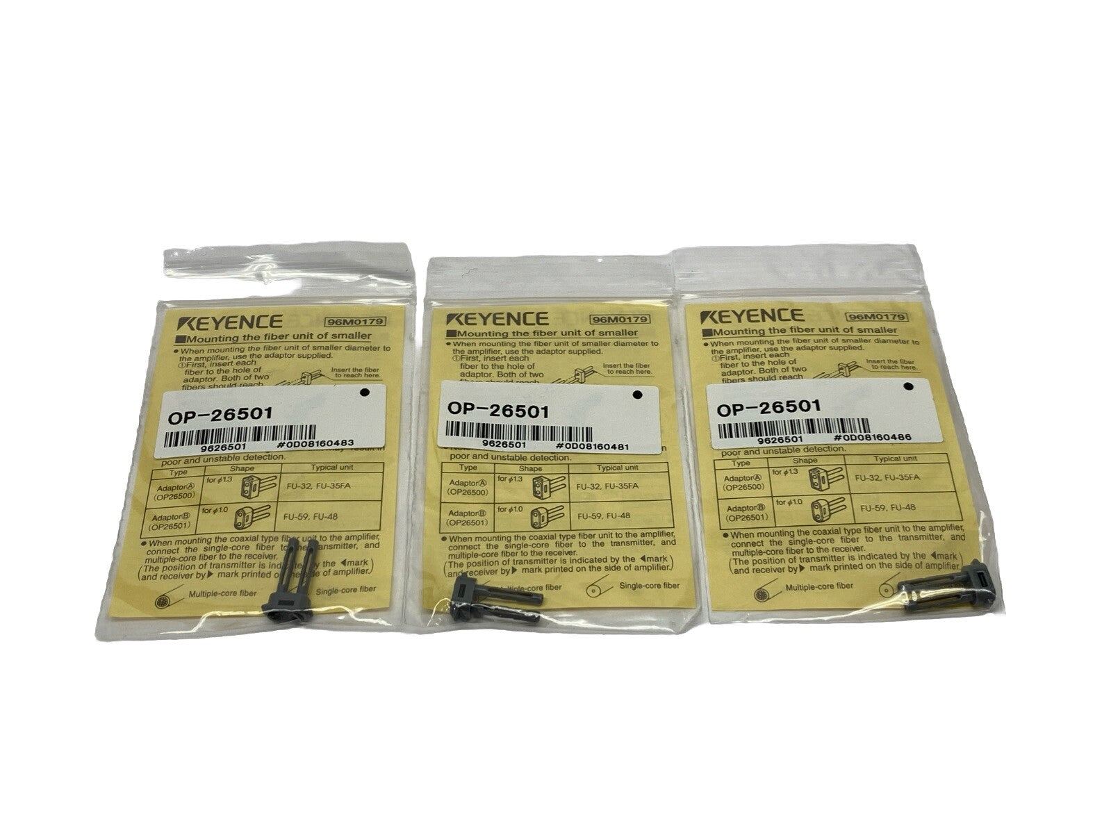 OP-26501 | Keyence Adapter B For f1 Fiber Unit LOT OF 3 - New - Maverick Industrial Sales