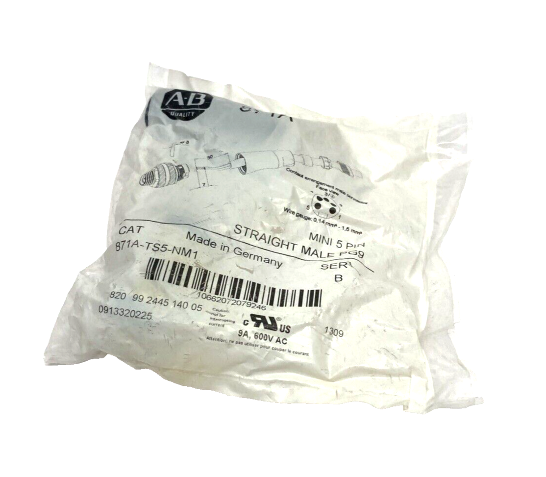 871A-TS5-NM1 | Allen Bradley Ser. B Male 5-Pin Connecter Terminal Chamber PG9 - New - Maverick Industrial Sales