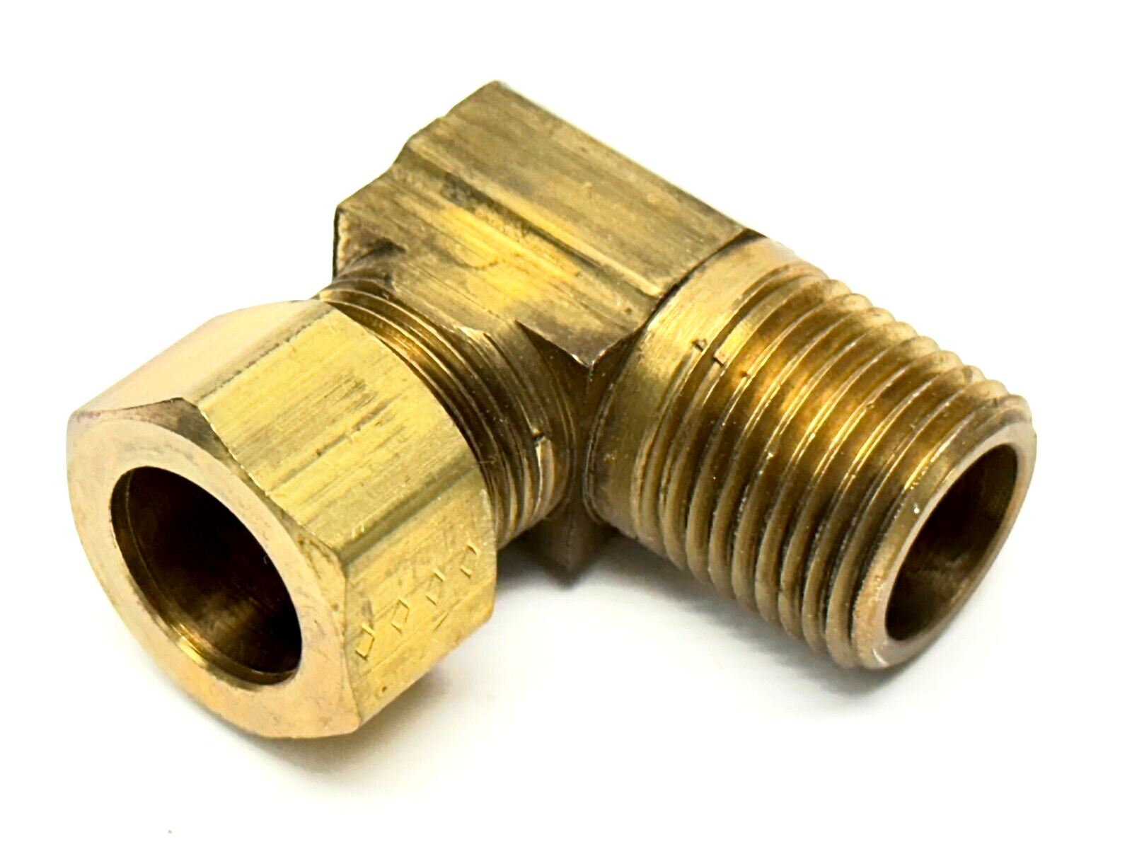 5/8" OD Compression Tube x 1/2" Male NPT 90 Degree Elbow Brass - New – Open box - Maverick Industrial Sales