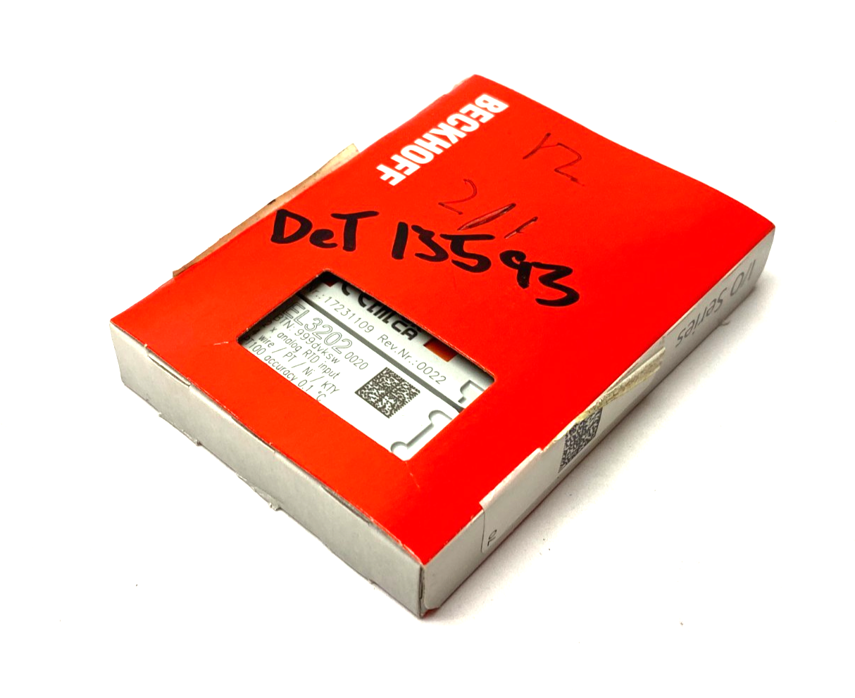 Beckhoff EL3202-0020 EtherCAT 2-Channel Analog RTD Input Terminal 4-Wire - Maverick Industrial Sales