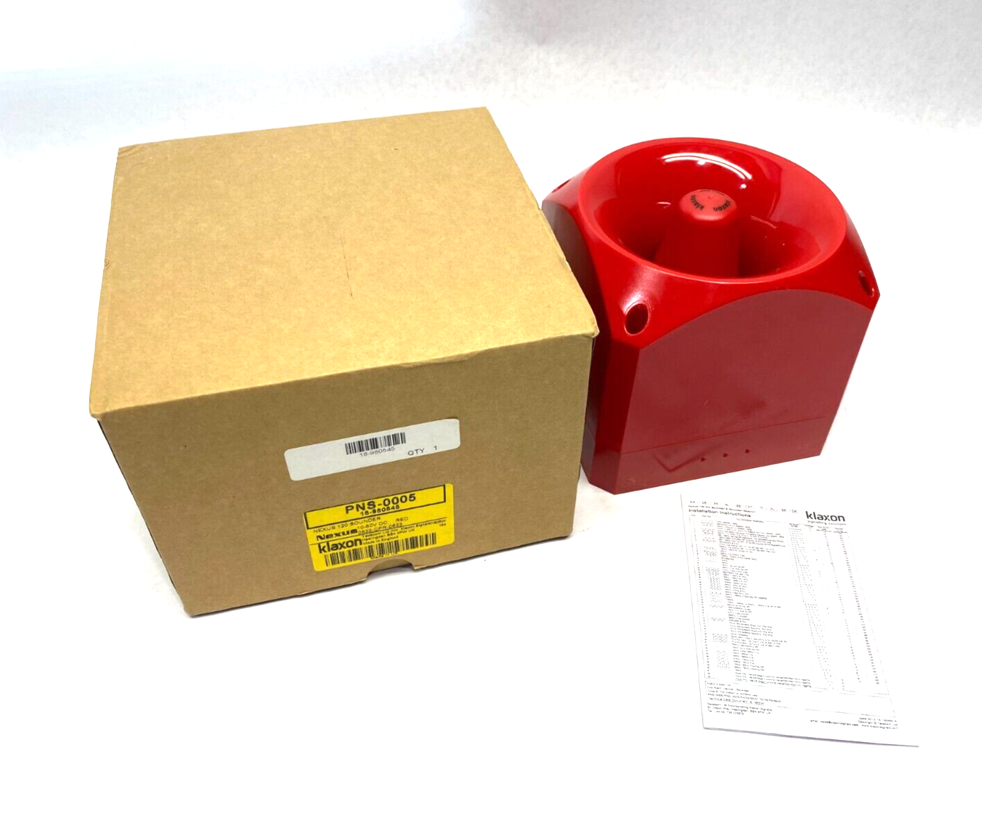 Klaxon 18-980545 Nexus 120 Sounder Module RED 10-60VDC PNS-0005 - Maverick Industrial Sales
