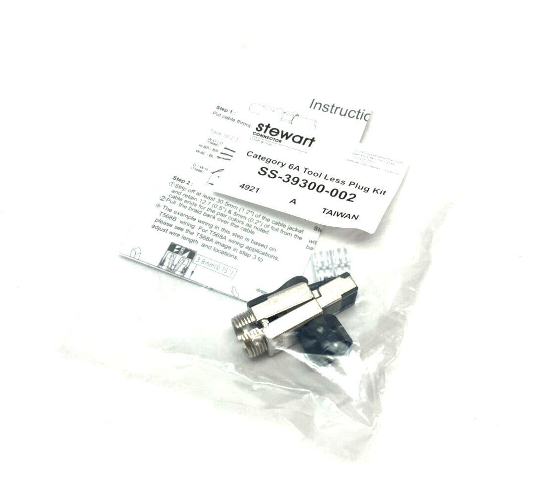 SS-39300-002 | Stewart Category 6A Tool Less Plug Kit - New - Maverick Industrial Sales