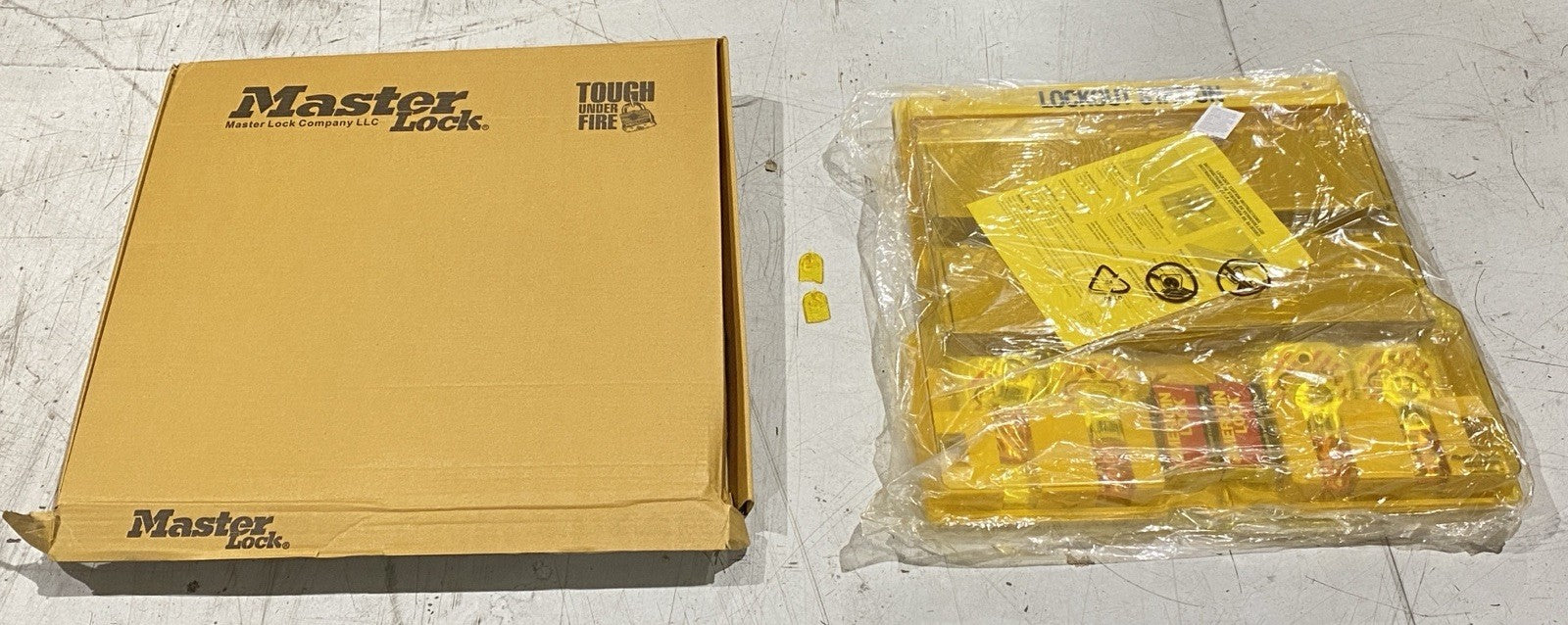 1484BP1106 | Master Lock Padlock Lockout Station DAMAGED - New – Open box - Maverick Industrial Sales