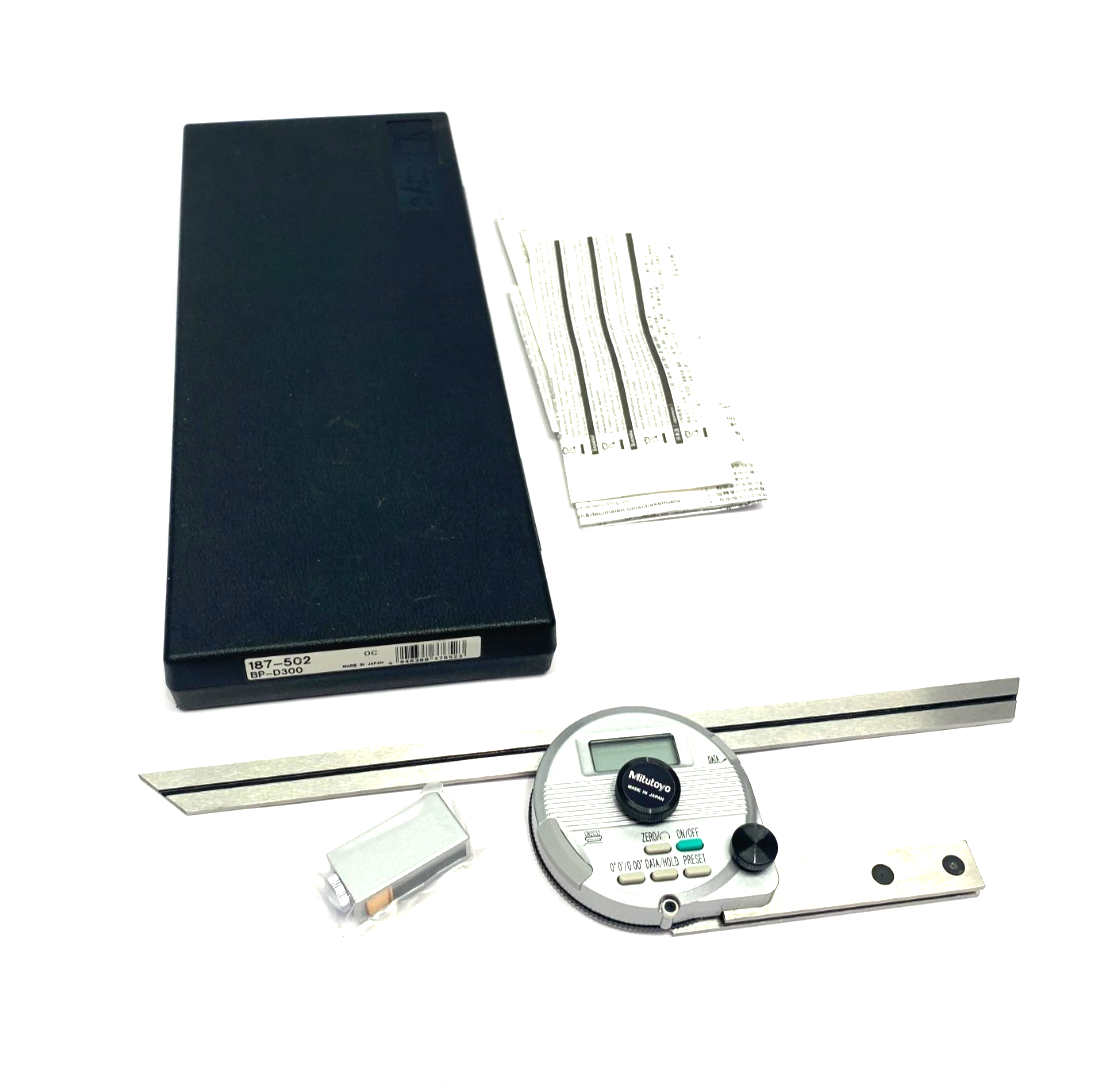 Mitutoyo 187-502 Digimatic Digital Universal Bevel Protractor 300mm BP-D300 - Maverick Industrial Sales