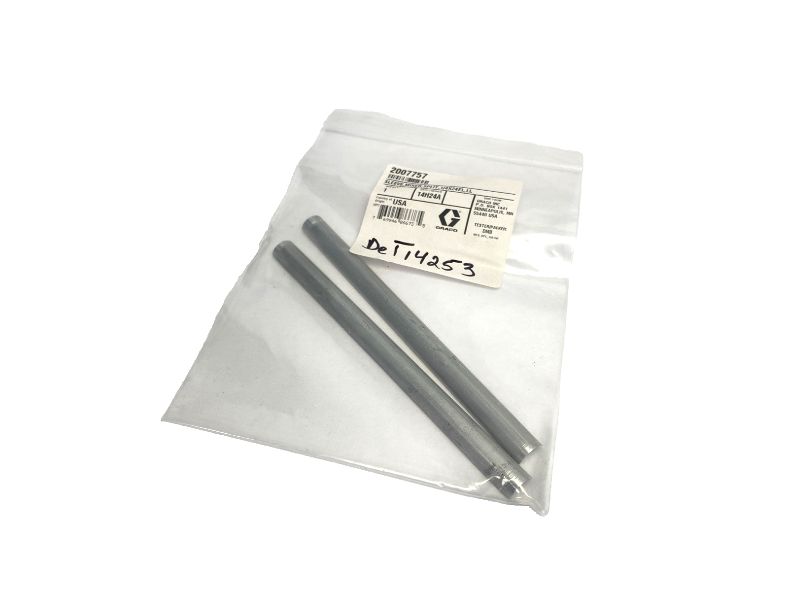 Graco 2007757 Split Sleeve For Mixer 2001967 Element 1/4X24EL, LL, 14H24A - Maverick Industrial Sales
