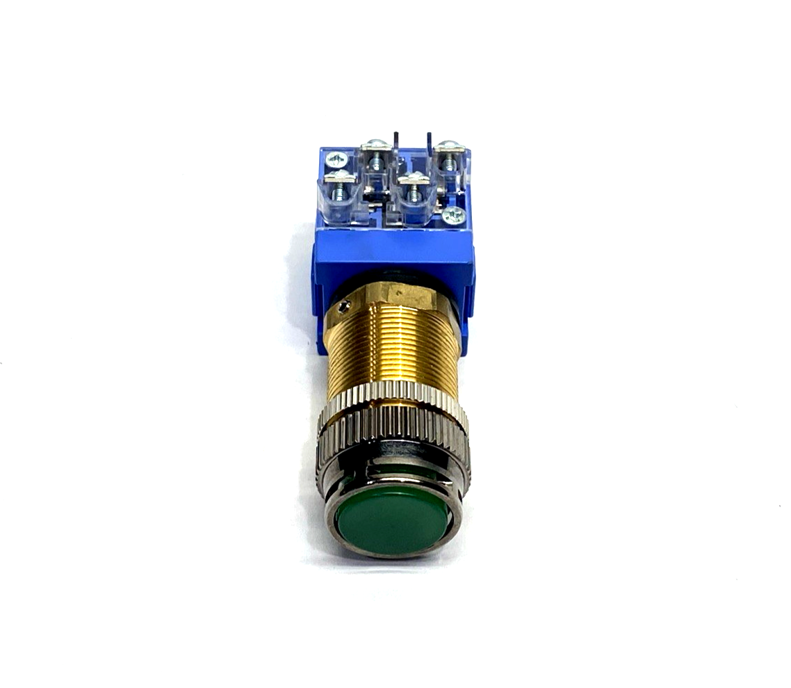 YongSung YS NPBL2-DL24 Illuminated Pushbutton Switch, Green FPBL, 09-GA2BO-0106U - Maverick Industrial Sales