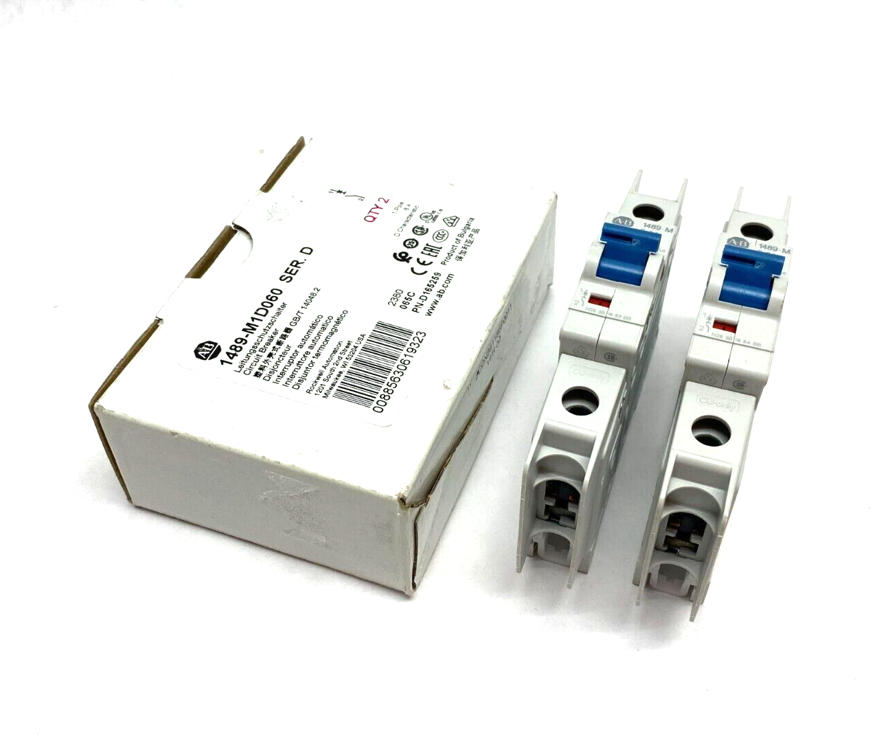 Allen Bradley 1489-M1D060 Ser. D Circuit Breaker 1-Pole 6A BOX OF 2 - Maverick Industrial Sales