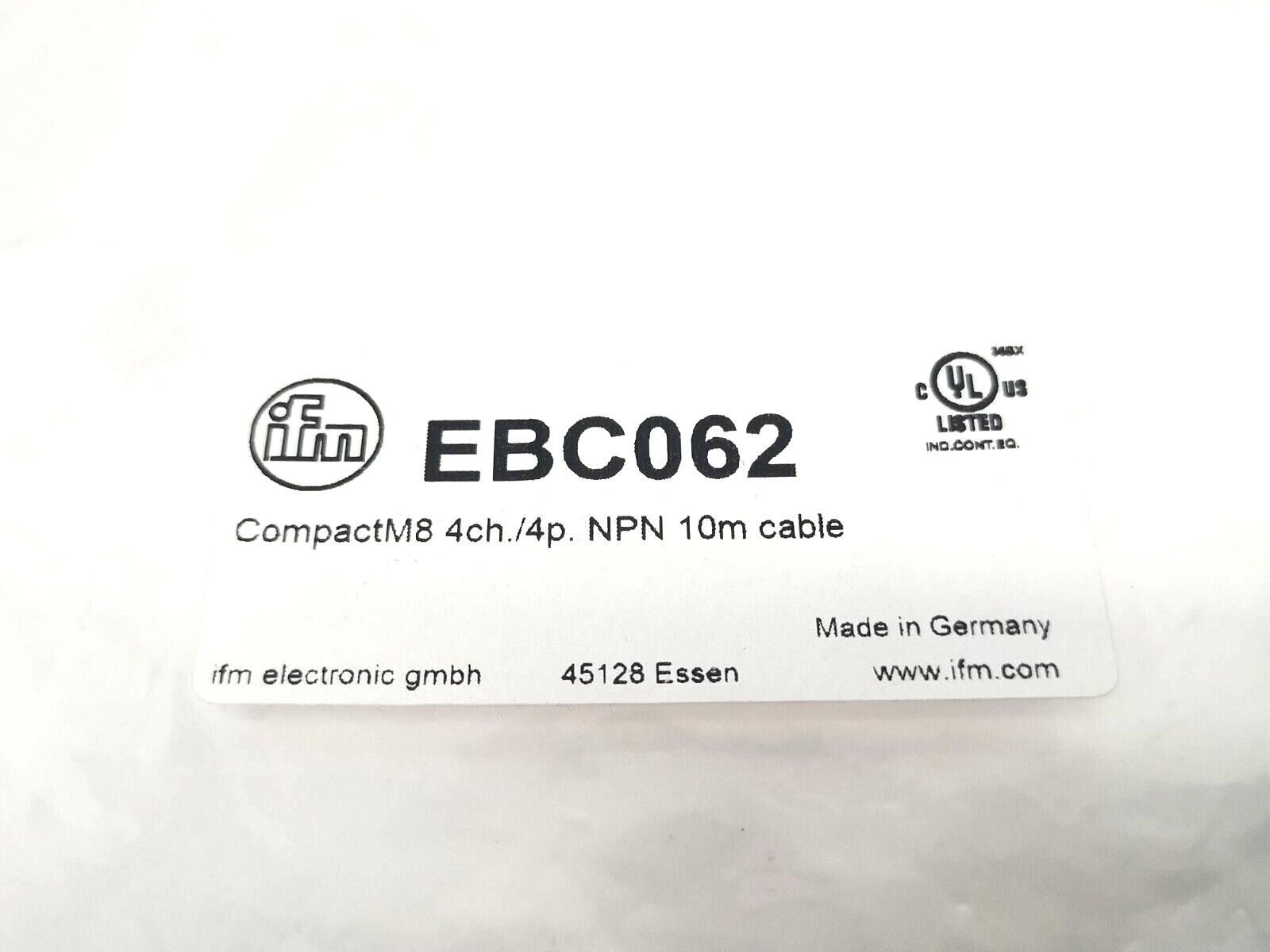ifm EBC062 4-Port M8 4-Pin Wiring Block 10m Leads ZDO4F049MSJ0010H10 - New – Open box - Maverick Industrial Sales