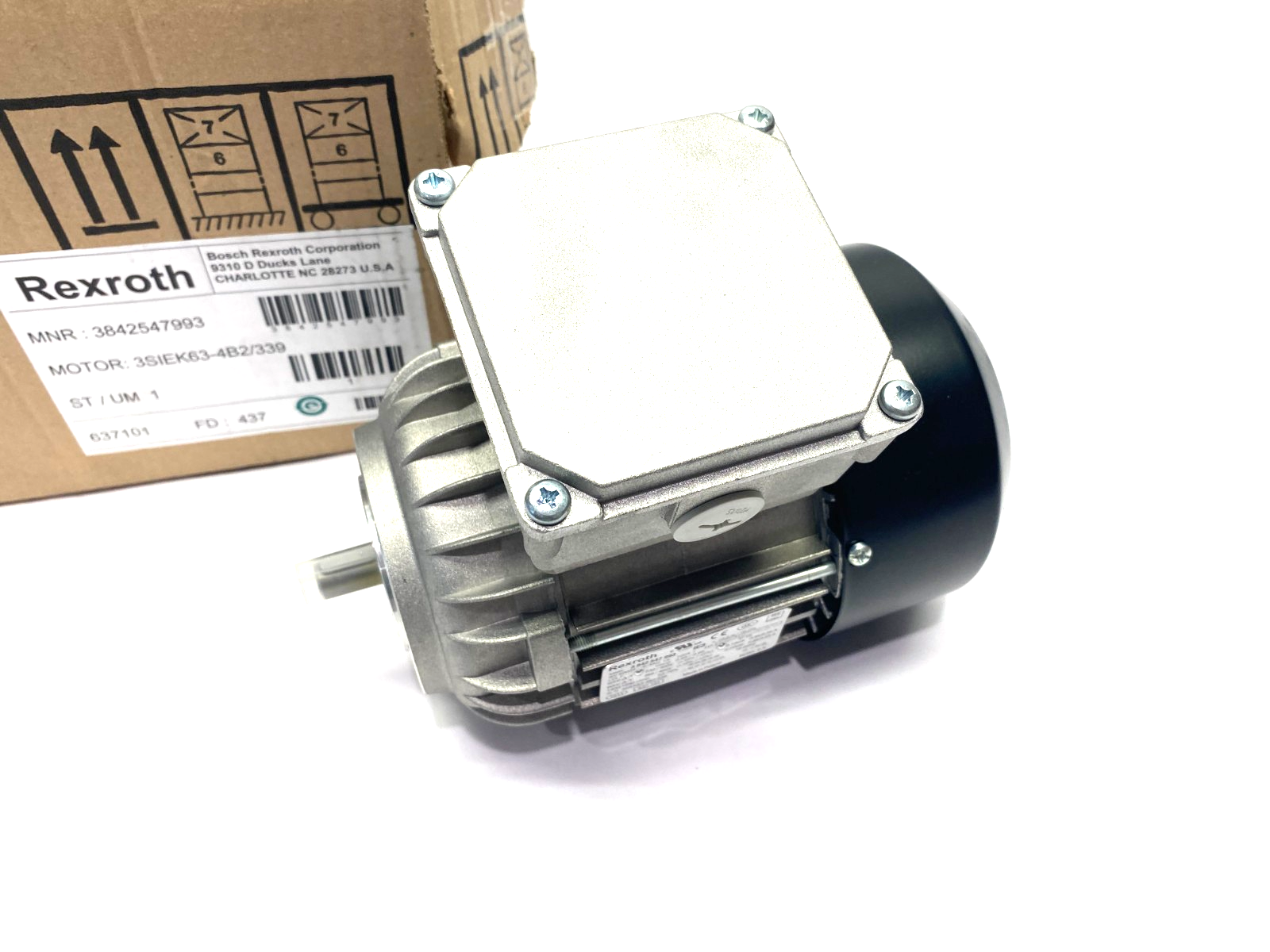 Bosch Rexroth 3842547993 Electric Motor 3-Phase, .22kW, 3SIEK63-4B2/339 - Maverick Industrial Sales