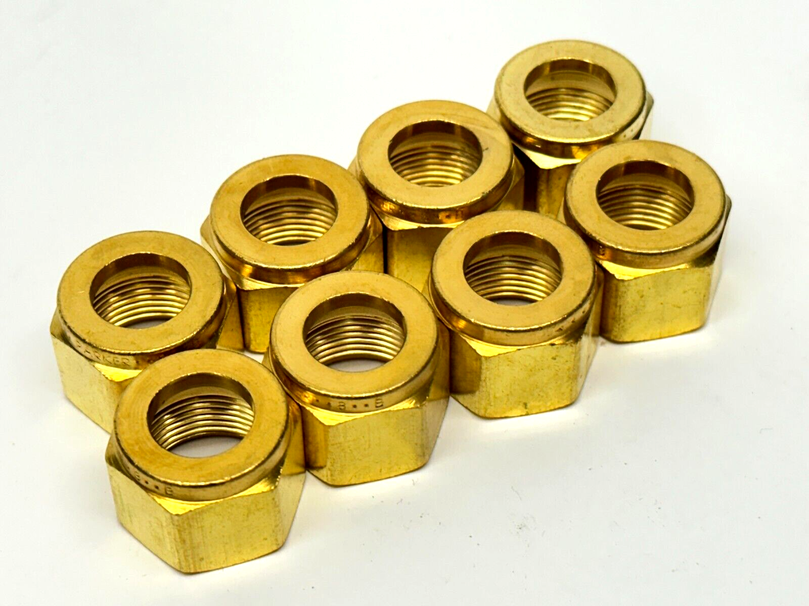Parker 8NU8-B 1/2" A-Lok Brass Double Ferrule Nut LOT OF 8 - New – Open box - Maverick Industrial Sales