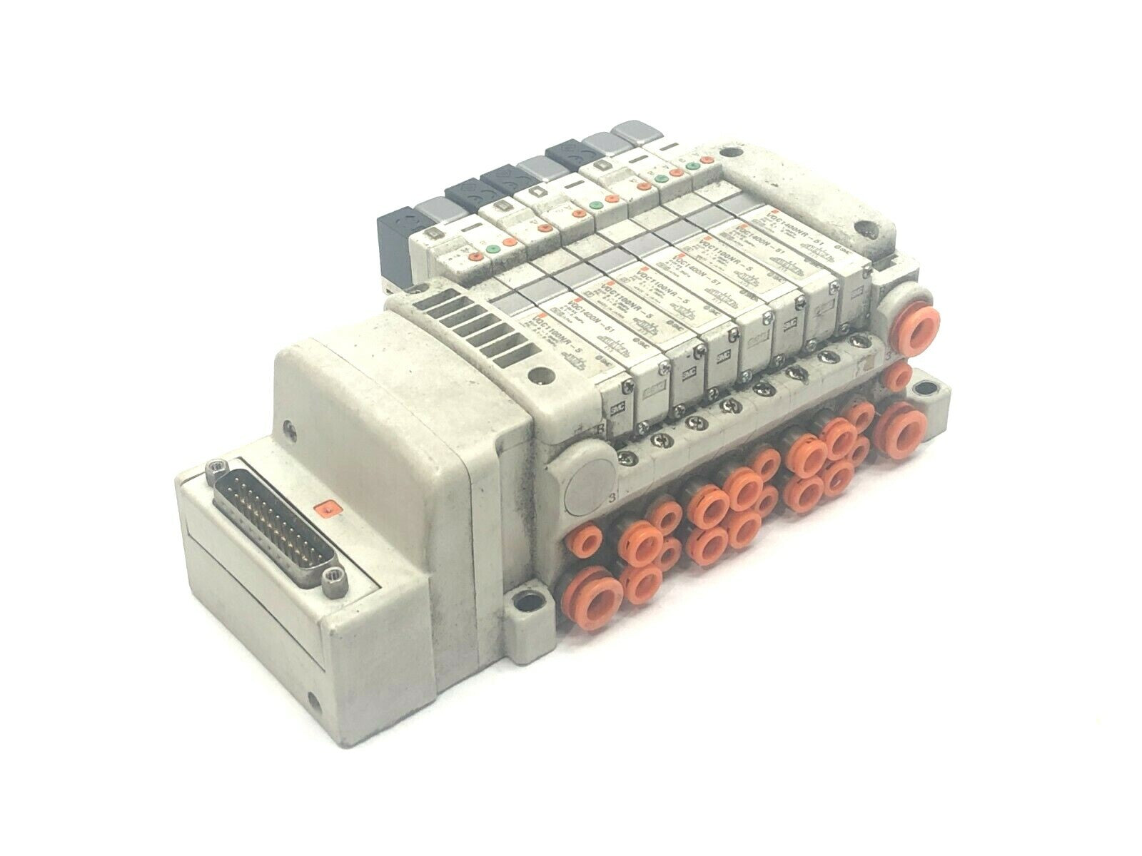 VV5QC11-08CMFD0-R | SMC Manifold Valve w/ Solenoids 0.7MPa 24VDC - Used - Maverick Industrial Sales
