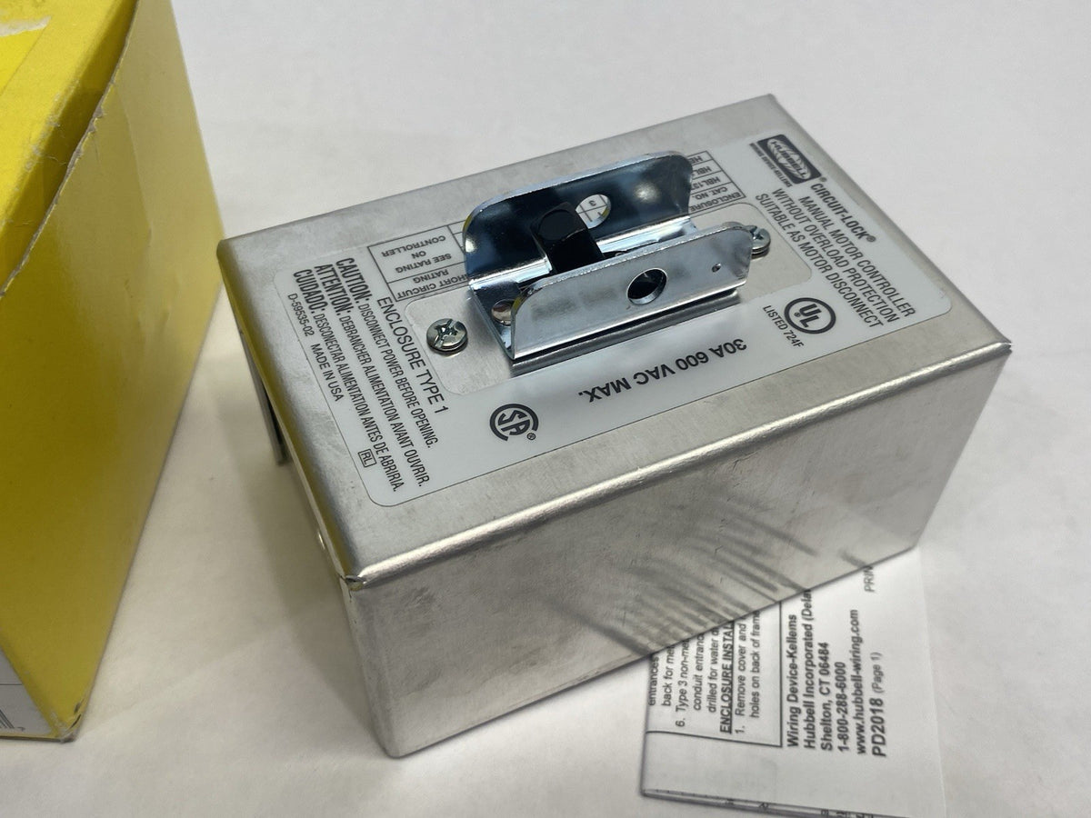 HBL1379D | Hubbell Manual Motor Disconnect/Controller, 30A 600V 3-Pole - New – Open box - Maverick Industrial Sales