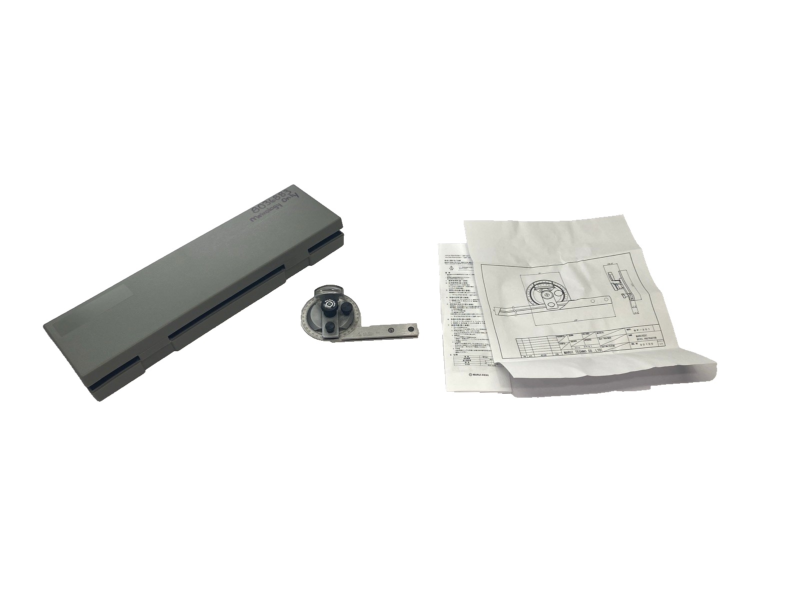 BP-301, 45 3500 300 | Mauri-Keiki BP-301 Precise Universal Bevel Protractor, MISSING BLADES, CHIPPED - Used - Maverick Industrial Sales