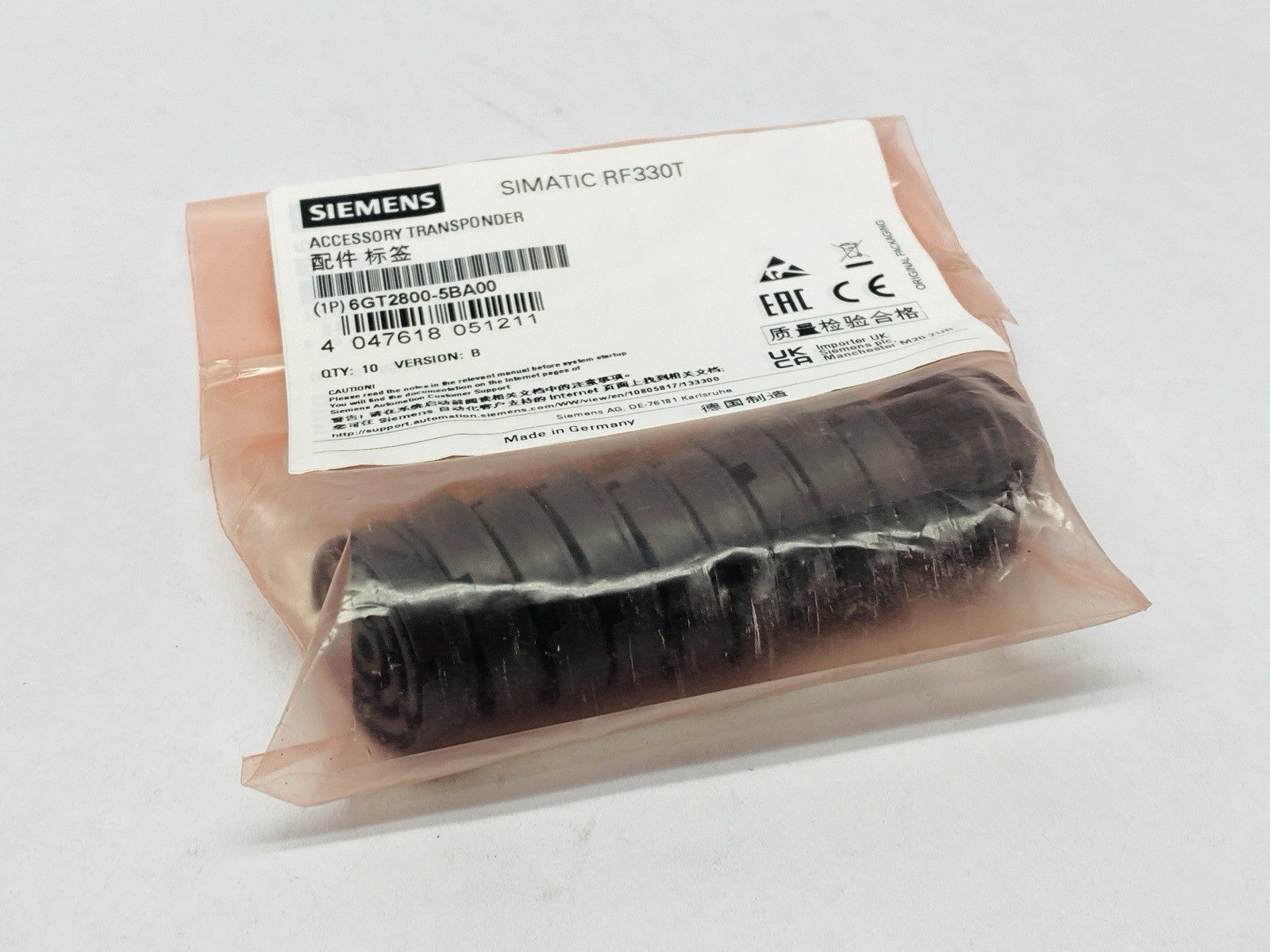 Siemens 6GT2800-5BA00 SIMATIC RF330T Accessory Transponder LOT OF 10 - Maverick Industrial Sales