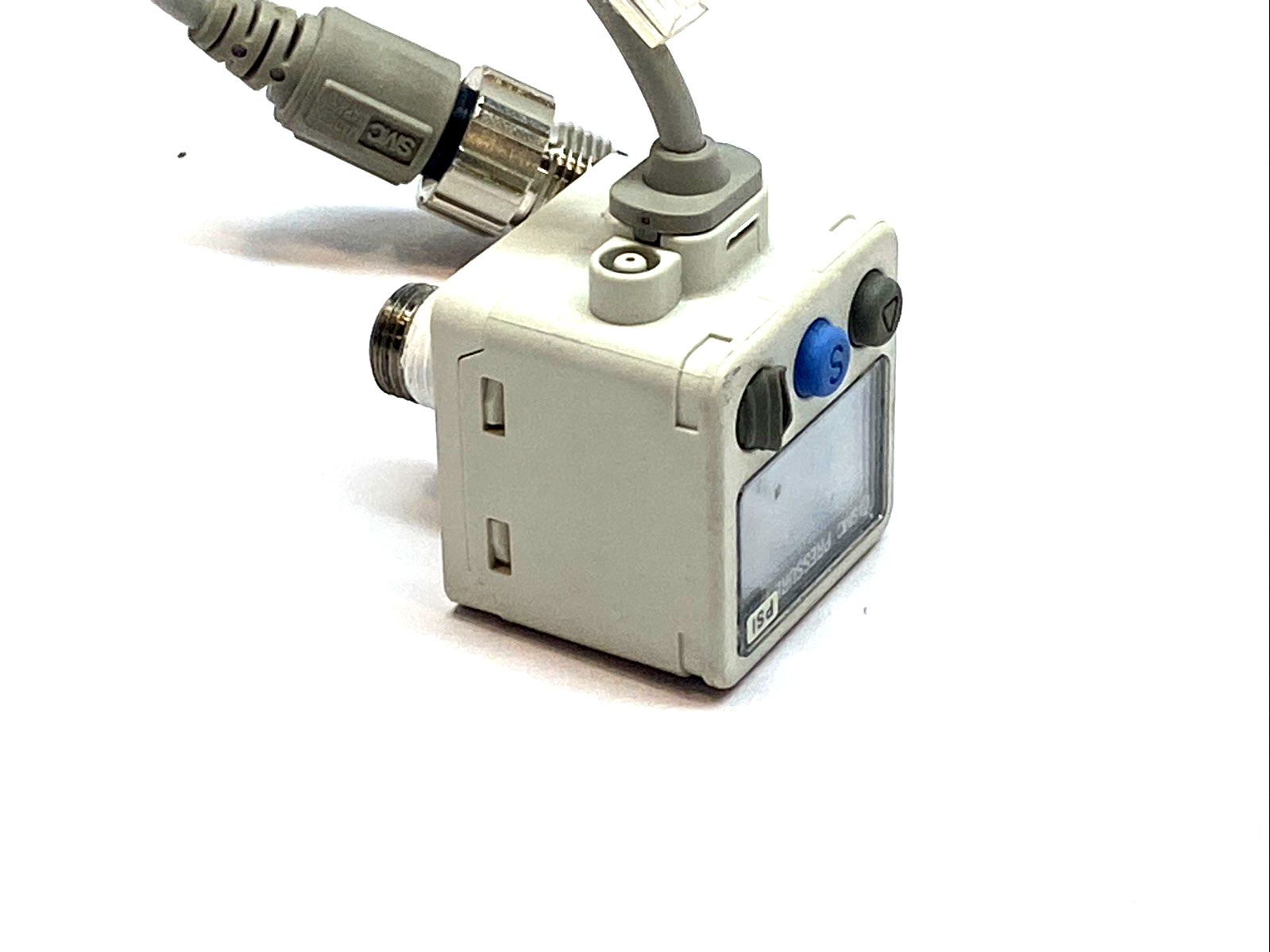 SMC ISE40A-N01-Y-P-X531 Digital Pressure Switch, 145psi, PNP 80mA Out, 12-24VDC - For parts or not working - Maverick Industrial Sales