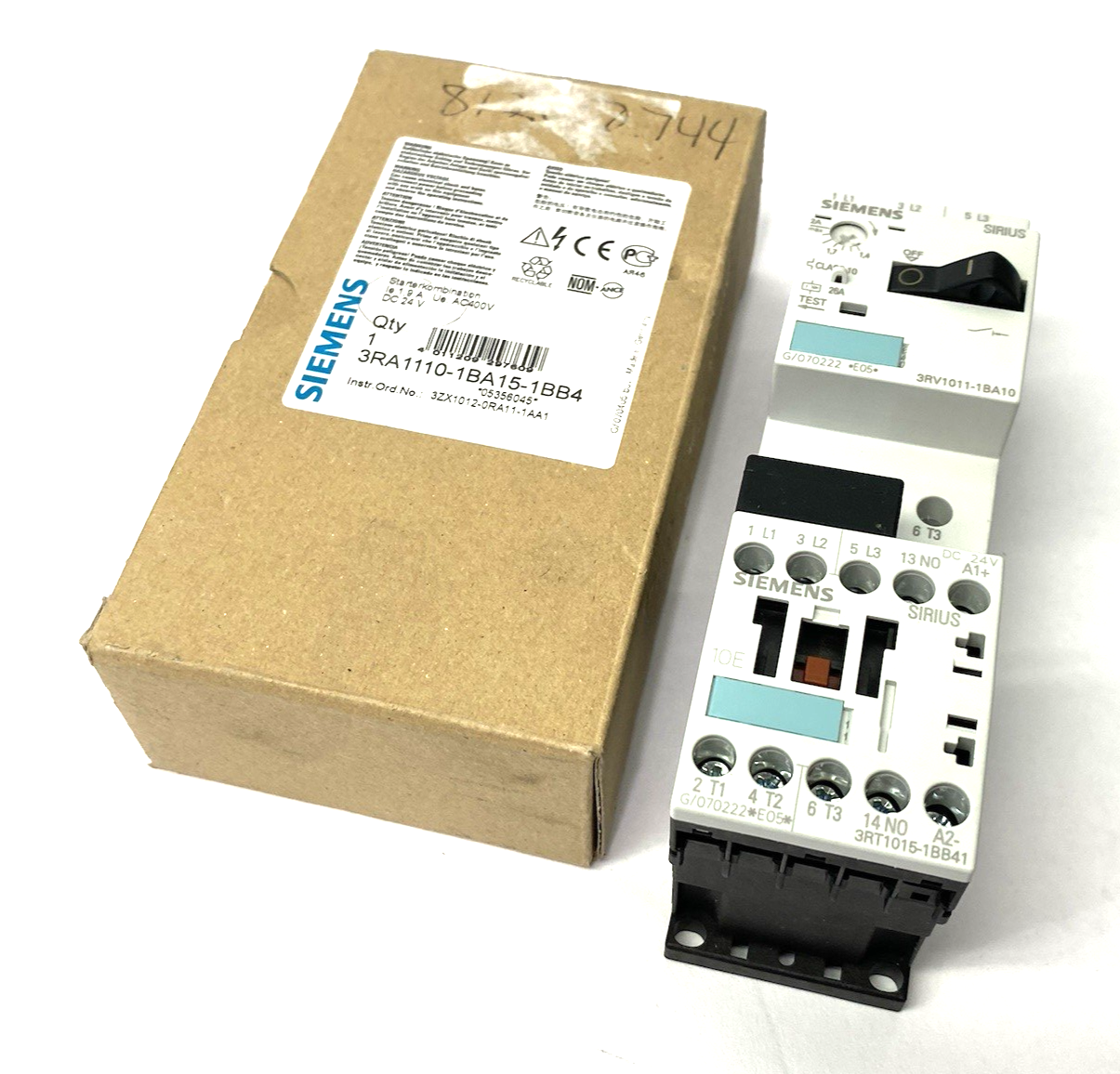 Siemens 3RA1110-1BA15-1BB4 Load Feeder, fuseless, Direct-on-line Starting 1.4-2A - Maverick Industrial Sales