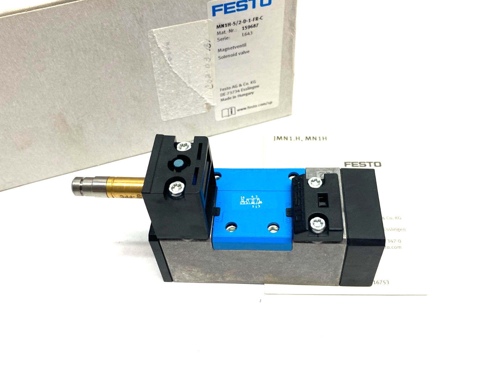 Festo MN1H-5/2-D-1-FR-C Solenoid Valve 5/2-Way, Monostable 159687 - Maverick Industrial Sales