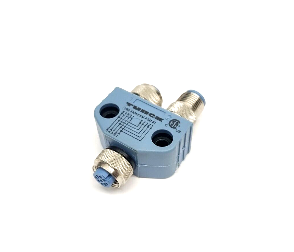 6602331,VB2-FKM-FKM-FSM 57,VB2-FKM-FKM-FSM57 | Turck VB2-FKM-FKM-FSM 57 Fieldbus Y-Splitter M12 5-Pin DeviceNET CANopen 6602331 - Used - Maverick Industrial Sales