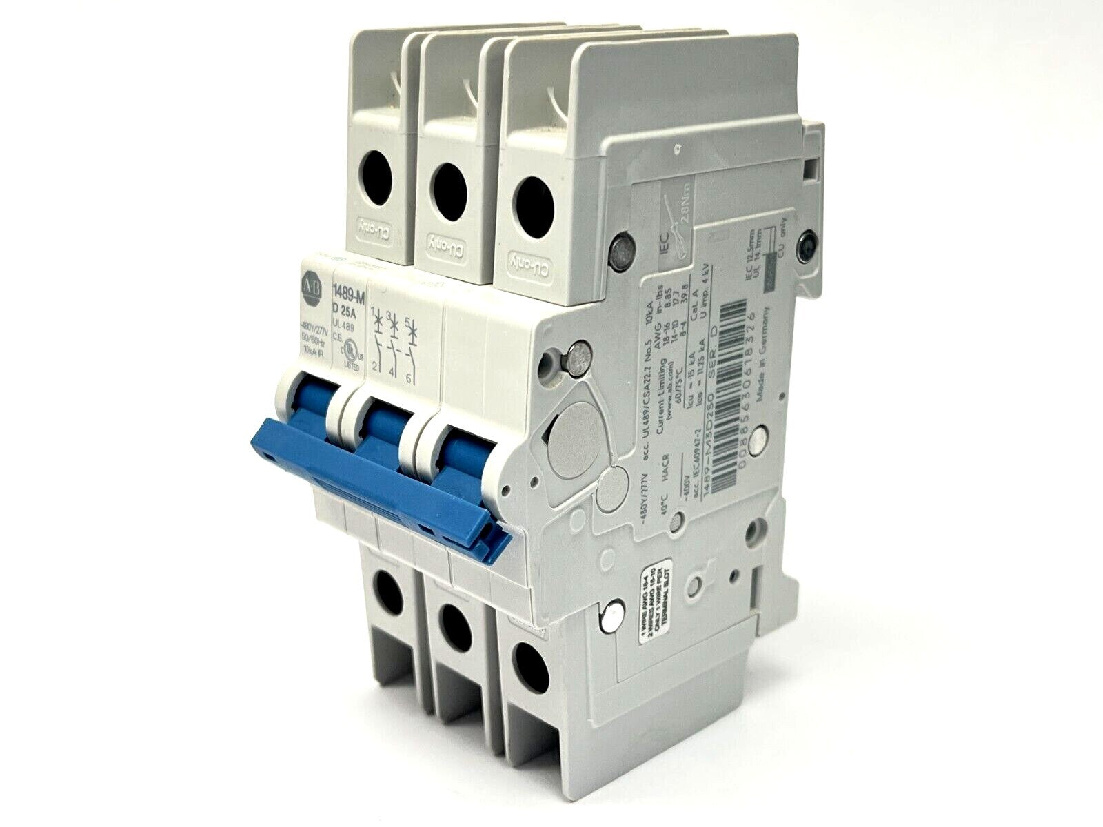 Allen Bradley 1489-M3D250 Ser. D Circuit Breaker 25A 3-Pole D-Curve - Maverick Industrial Sales