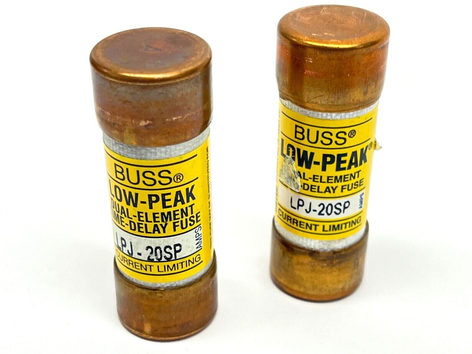 LPJ-20SP | BUSS Low Peak Dual Element Time Delay Fuse LOT OF 2 - Used - Maverick Industrial Sales