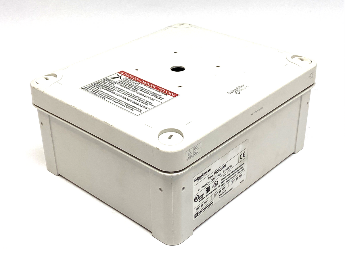 Schneider Electric VC3GUN Enclosed Emergency Stop Switch Case MISSING SWITCH - Maverick Industrial Sales