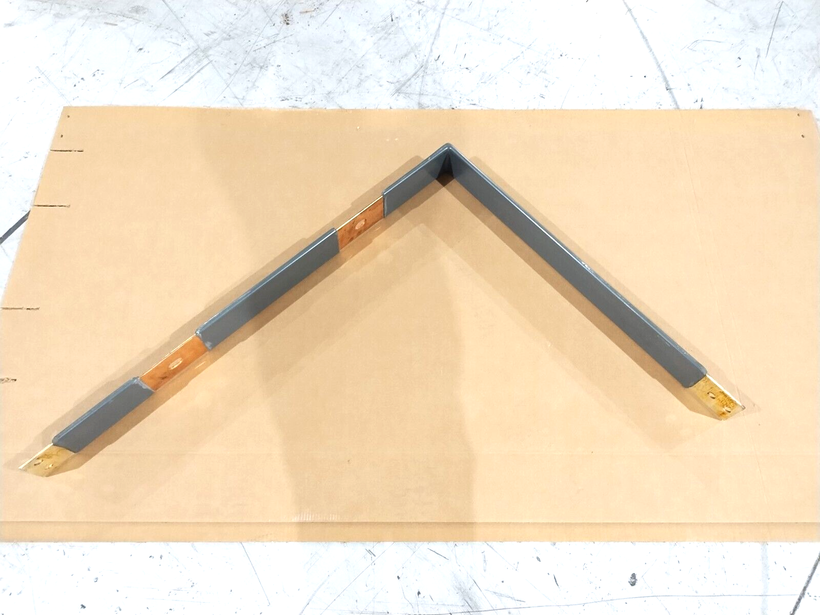 Powell 41418PBDF10591 90 Deg. Vertical Bus Bar 39"L x 51"H, 4" Wide x 1/4" Thick - New – Open box - Maverick Industrial Sales