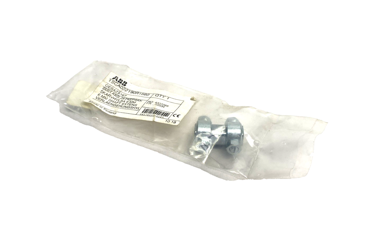 OESAZX167 | ABB 6mm Power Transmission Shaft Coupler 1SCA022190R1560 - New - Maverick Industrial Sales