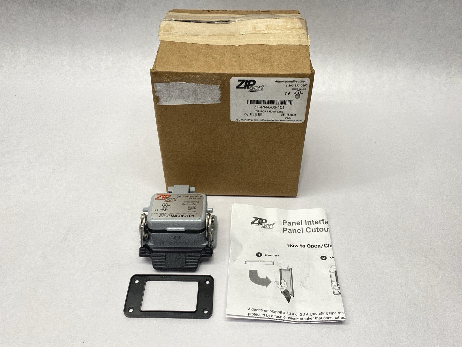 ZP-PNA-06-101 | Automation Direct ZIPport Panel Interface Connector RJ45 - New – Open box - Maverick Industrial Sales