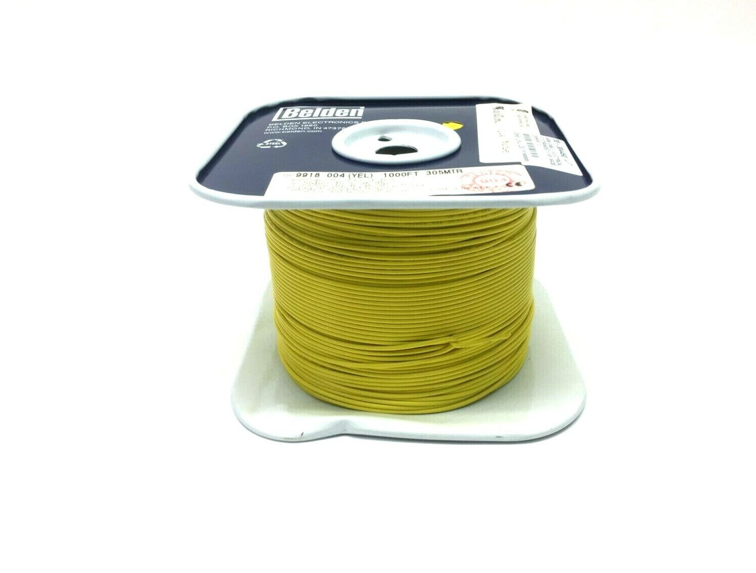 Belden 9918 0041000 Hook-up Wire 18AWG 1C PVC 1000ft Spool Yellow - New – Open box - Maverick Industrial Sales