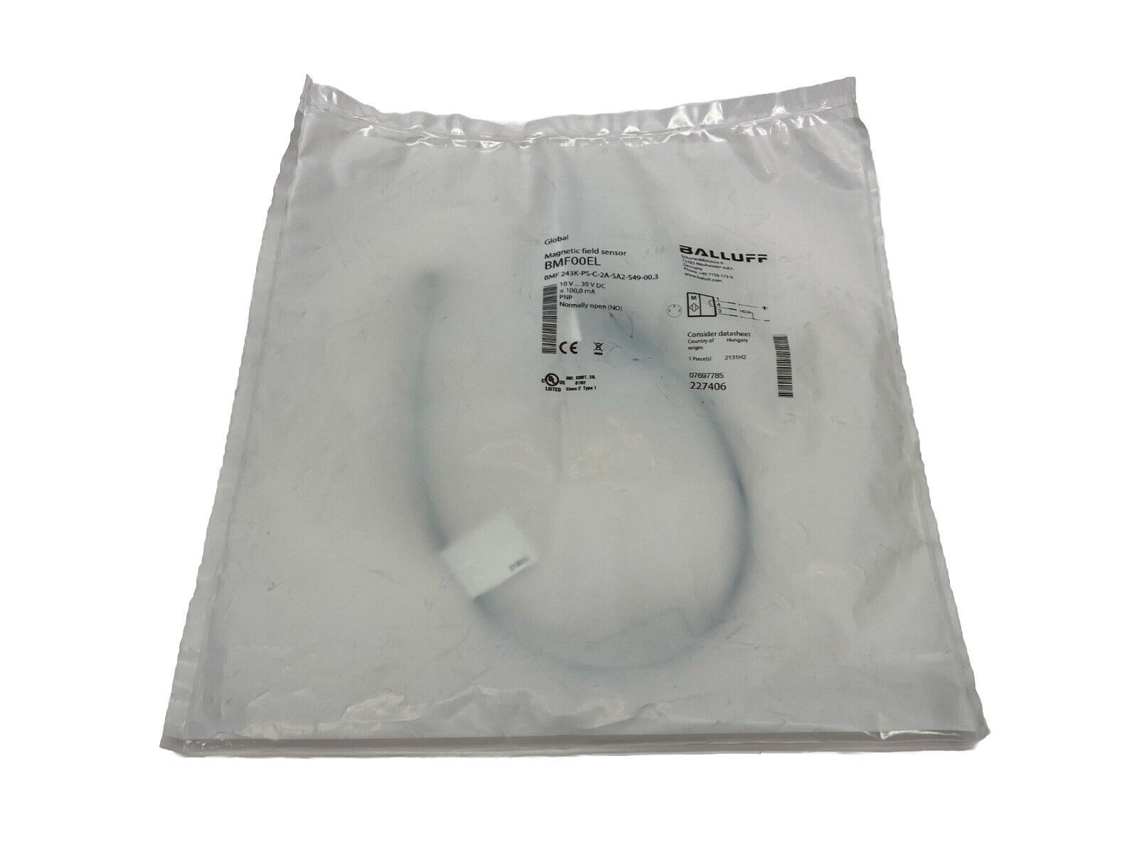 Balluff BMF00EL Magnetic Field Sensor 10V-30VDC BMF 243K-PS-C-2A-SA2-S49-00,3 - New - Maverick Industrial Sales