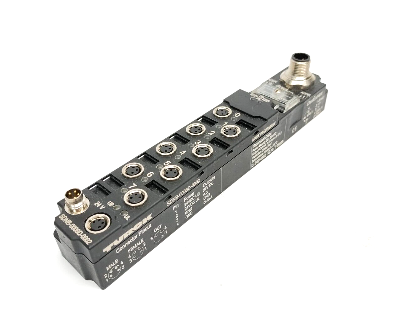 6824053, SDNB-0008D-0002 | Turck SDNB-0008D-0002 DeviceNet Stand-Alone Module, 8 Digital Outputs, 6824053 - Used - Maverick Industrial Sales