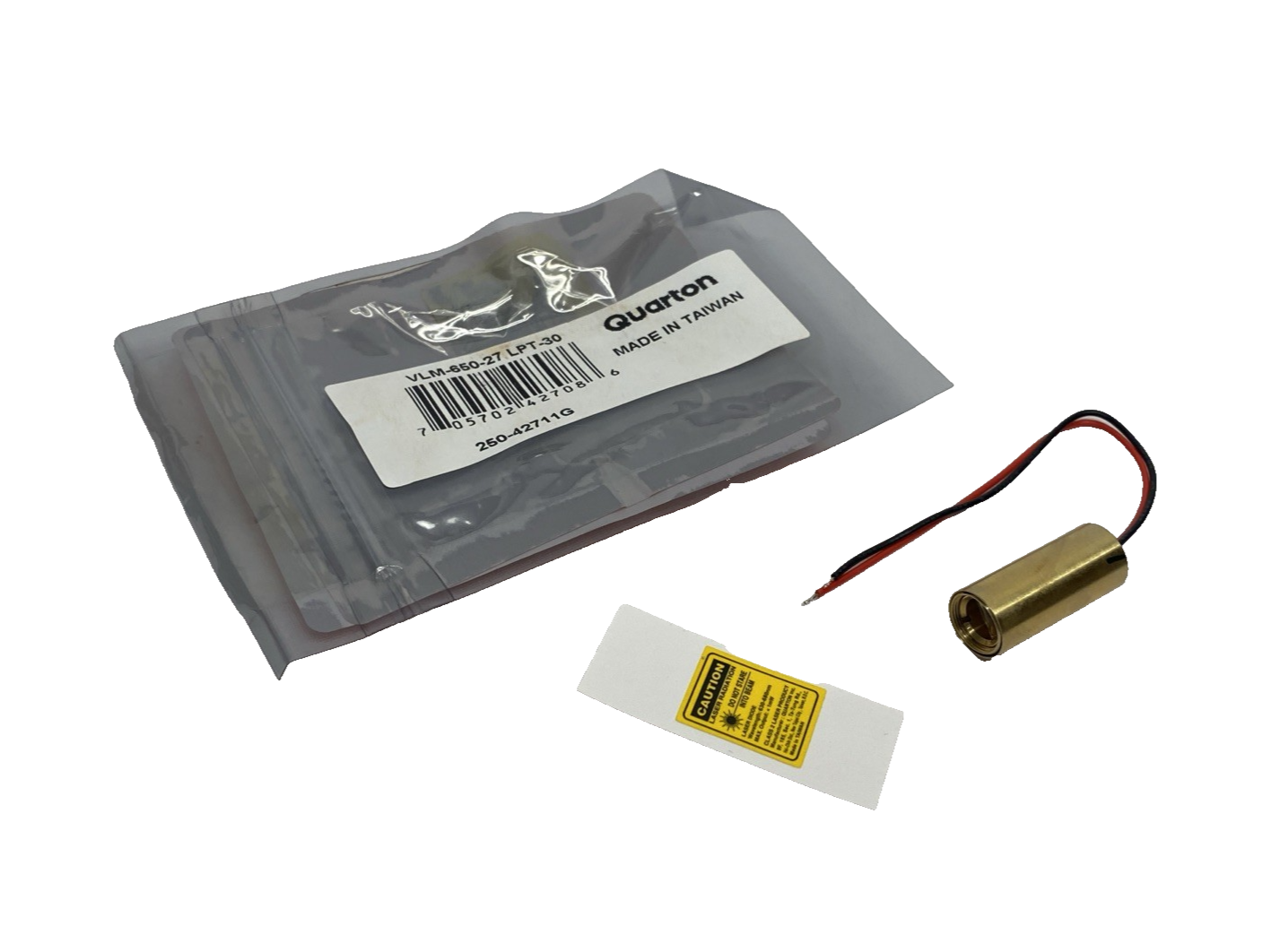 Quarton VLM-650-27 LPT-30 Red Line Laser Diode 650NM 2.6-6V DC 250-42711G - New – Open box - Maverick Industrial Sales