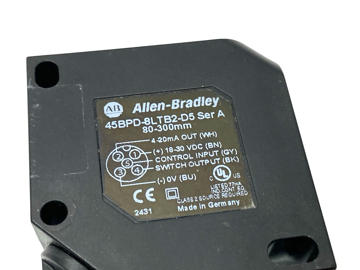 45BPD-8LTB2-D5 | Allen Bradley Ser. A Discreet Analog Laser Sensor - Used - Maverick Industrial Sales