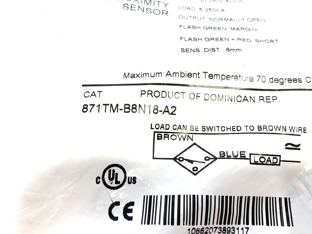 871TM-B8N18-A2 | Allen Bradley Ser. B Inductive Proximity Sensor 8mm Sense Distan.- New - Maverick Industrial Sales
