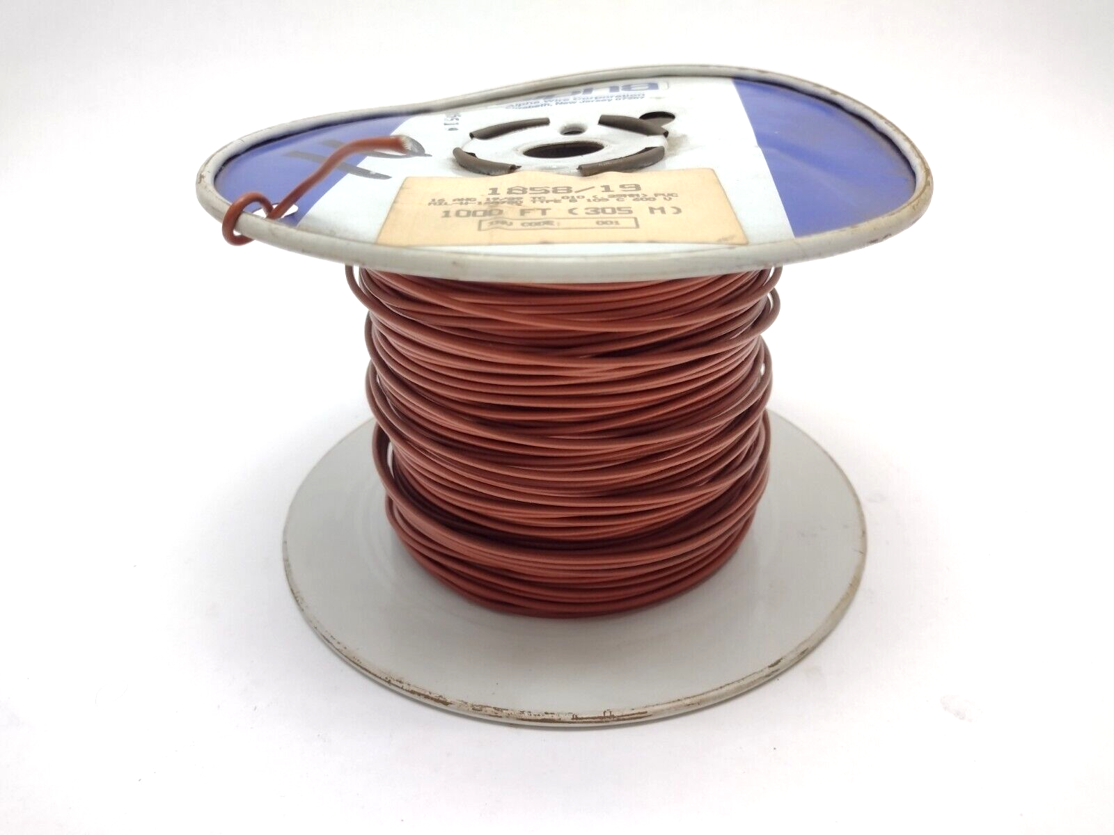Alpha Wire 1858/19 BR005 1858/19 16 AWG 19/29 TC PVC MIL-W-168780, Spool of 5lbs - Maverick Industrial Sales