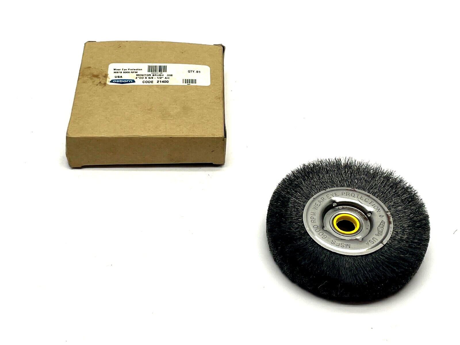 Osborn 4" OD x 5/8-1/2" AH Monitor Wheel Wire Brush - New – Open box - Maverick Industrial Sales