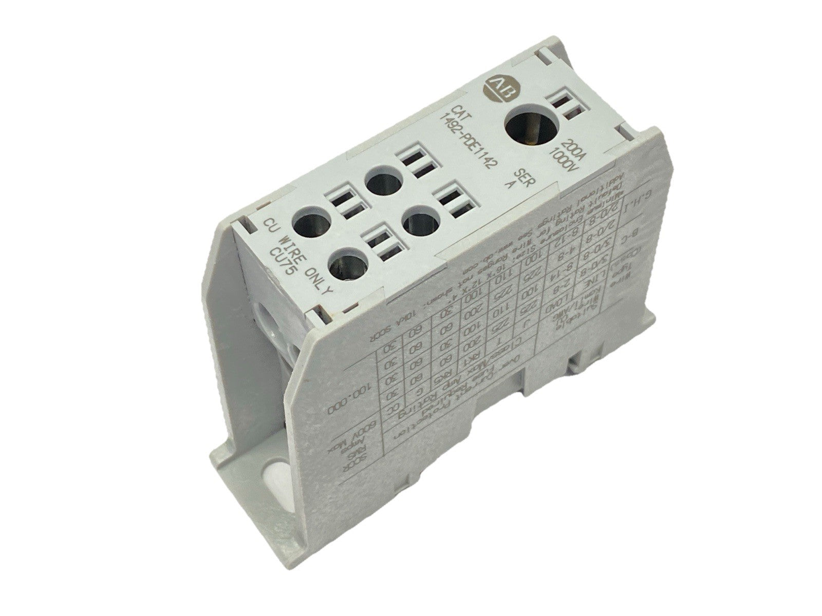 1492-PDE1142 | Allen Bradley Ser A Power Distribution Block 200A 1000V - New Other - Maverick Industrial Sales