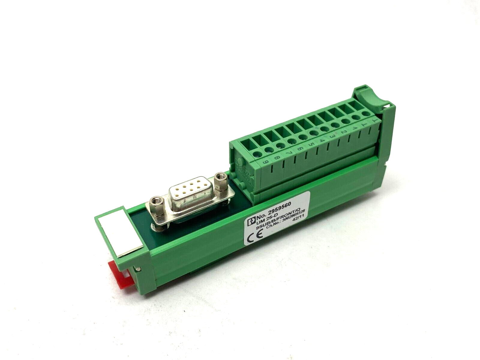 Phoenix Contact 2959560 SLIM LINE Termination Board UM 25-D 9SUB/B/FRONT/Q - New – Open box - Maverick Industrial Sales
