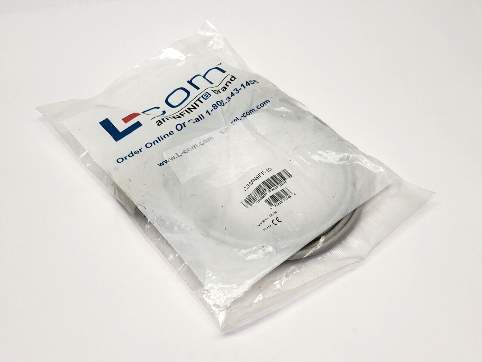 L-Com CSMN9FF-10 Molded DB9 Cordset 10' - New - Maverick Industrial Sales