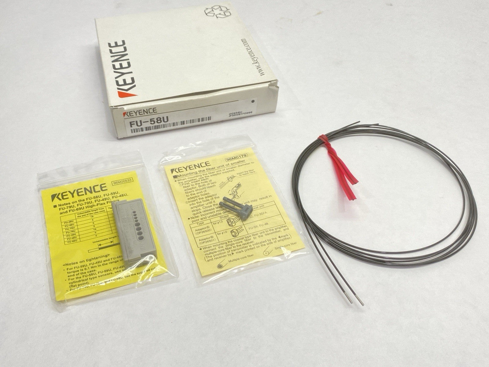 FU-58U | Keyence Digital Fiber Optic Sensor Fiber Unit Thrubeam Type - New – Open box - Maverick Industrial Sales