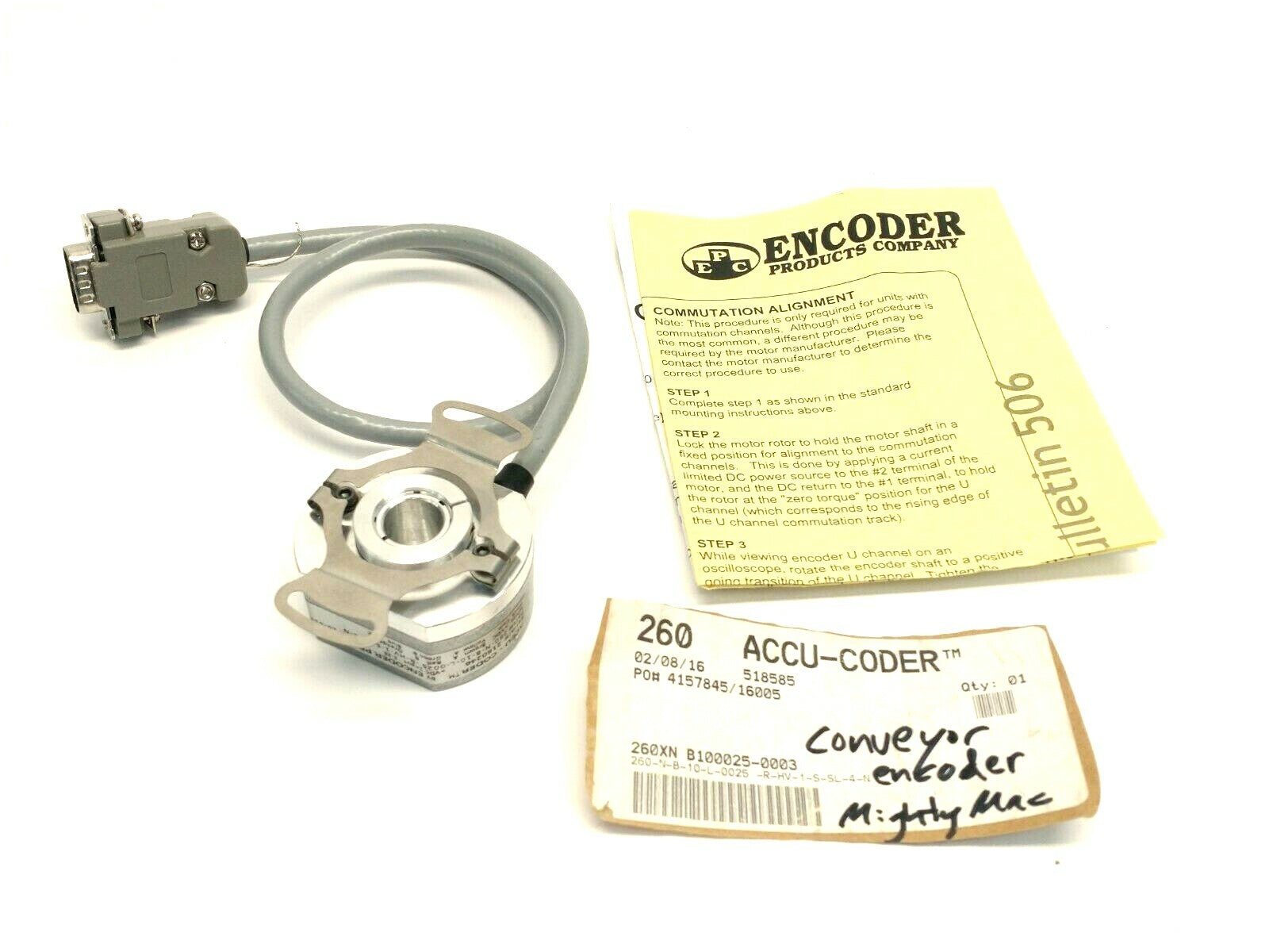 Encoder Products Accu-Coder 260-N-B-10-L-0025-R-HV-1-S-SL-4-N Encoder 1/2" Bore - Used - Maverick Industrial Sales
