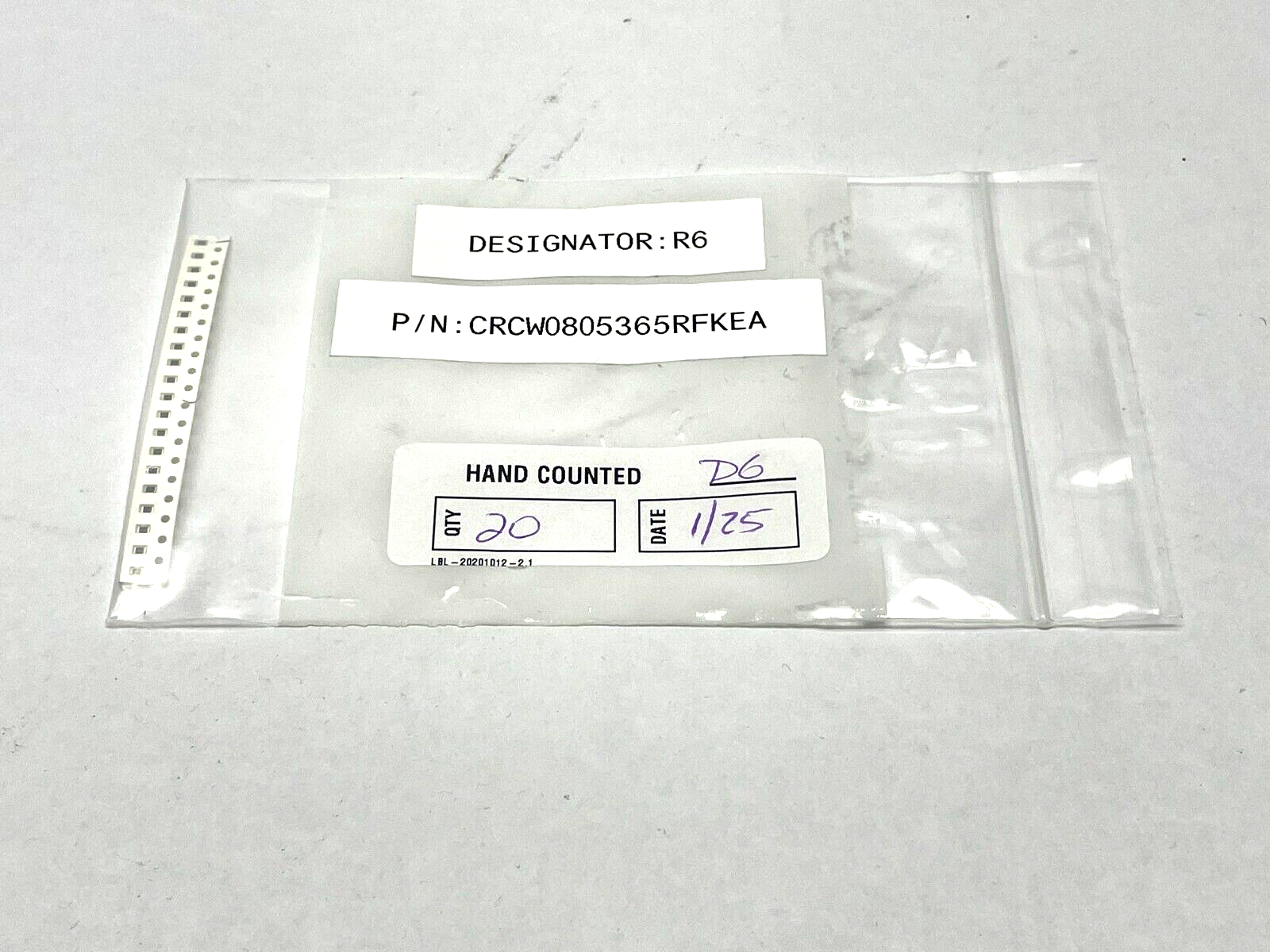 VISHAY CRCW0805365RFKEA Surface Mount Thick Film Resistor LOT OF 20 - Maverick Industrial Sales