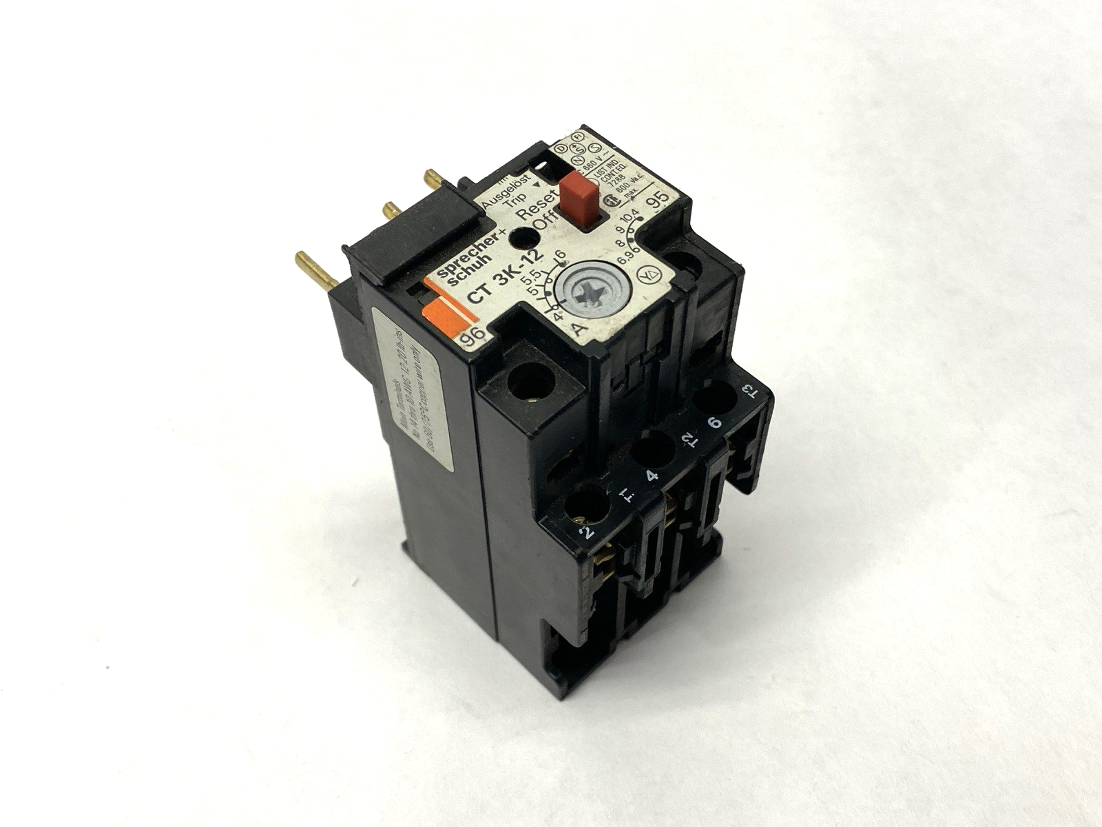 Sprecher+Schuh CT3K-12-6 Overload Relay 4-6A - Maverick Industrial Sales
