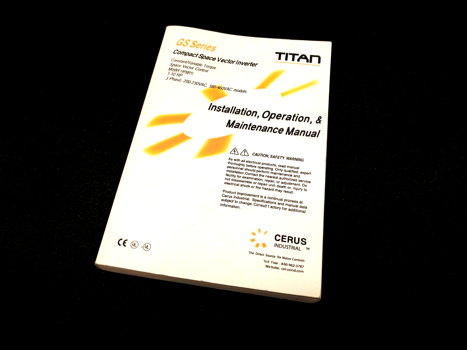 Cerus 0007M-02-05 Titan GS Series Installation, Operation, & Maintenance Manual - Maverick Industrial Sales