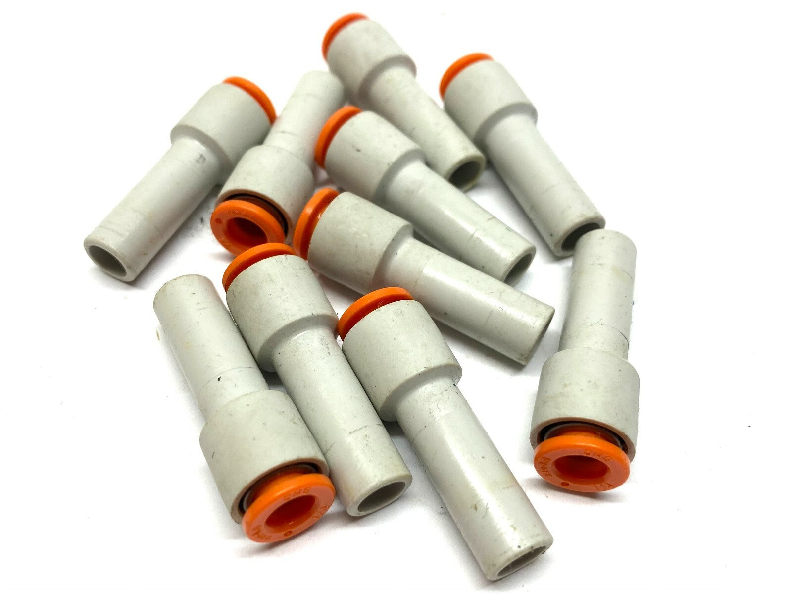 SMC KQ2R07-11A Plug-In Reducer Fitting 1/4" Tube 3/8" Port LOT OF 10 - Used - Maverick Industrial Sales