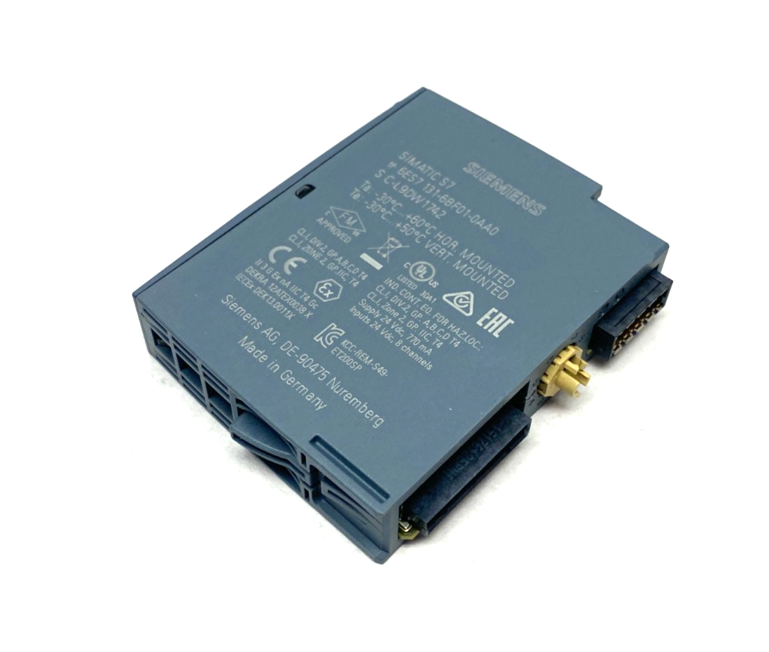6ES7 131-6BF01-0AA0, 6ES7131-6BF01-0AA0 | Siemens 6ES7131-6BF01-0AA0 SIMATIC ET 200SP Digital Input Module DI 8x 24V DC - Used - Maverick Industrial Sales