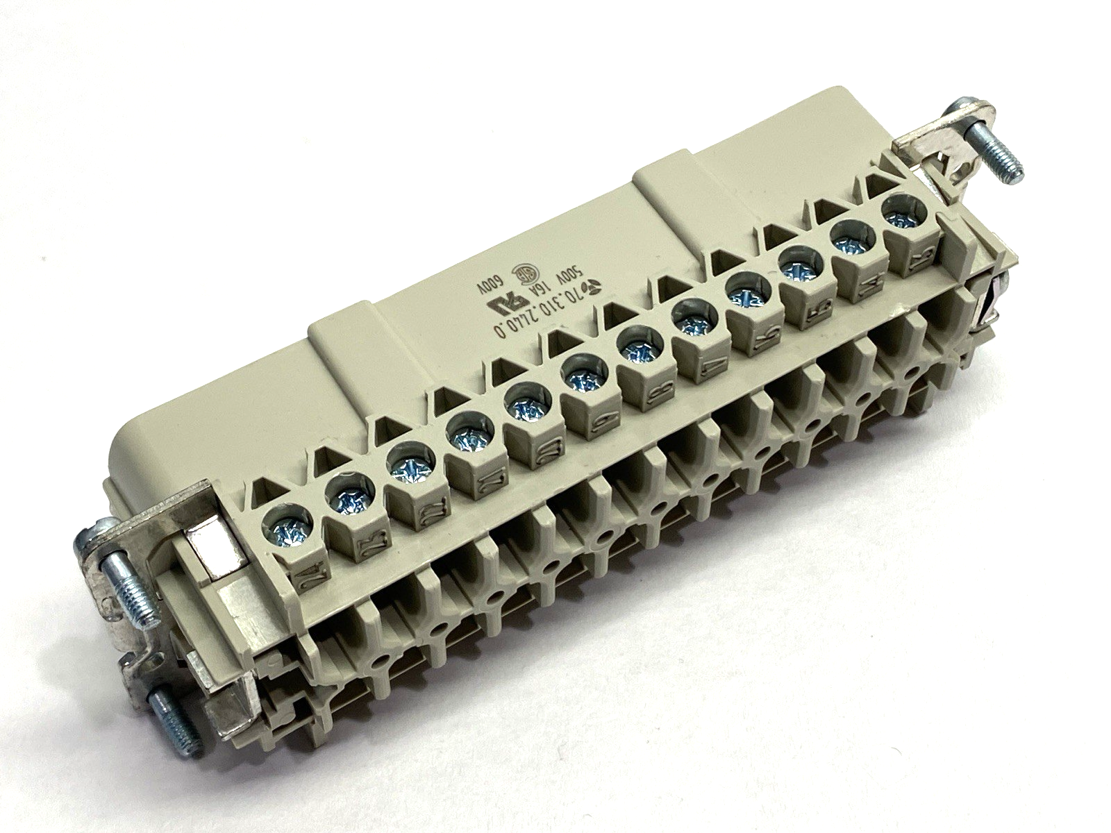 70.310.2440.0, BAS STS 24 2,5 50 | Wieland 70.310.2440.0 Male Insert Screw Type 24-Poles BAS STS 24 2,5 50 600V 16A - New Other - Maverick Industrial Sales