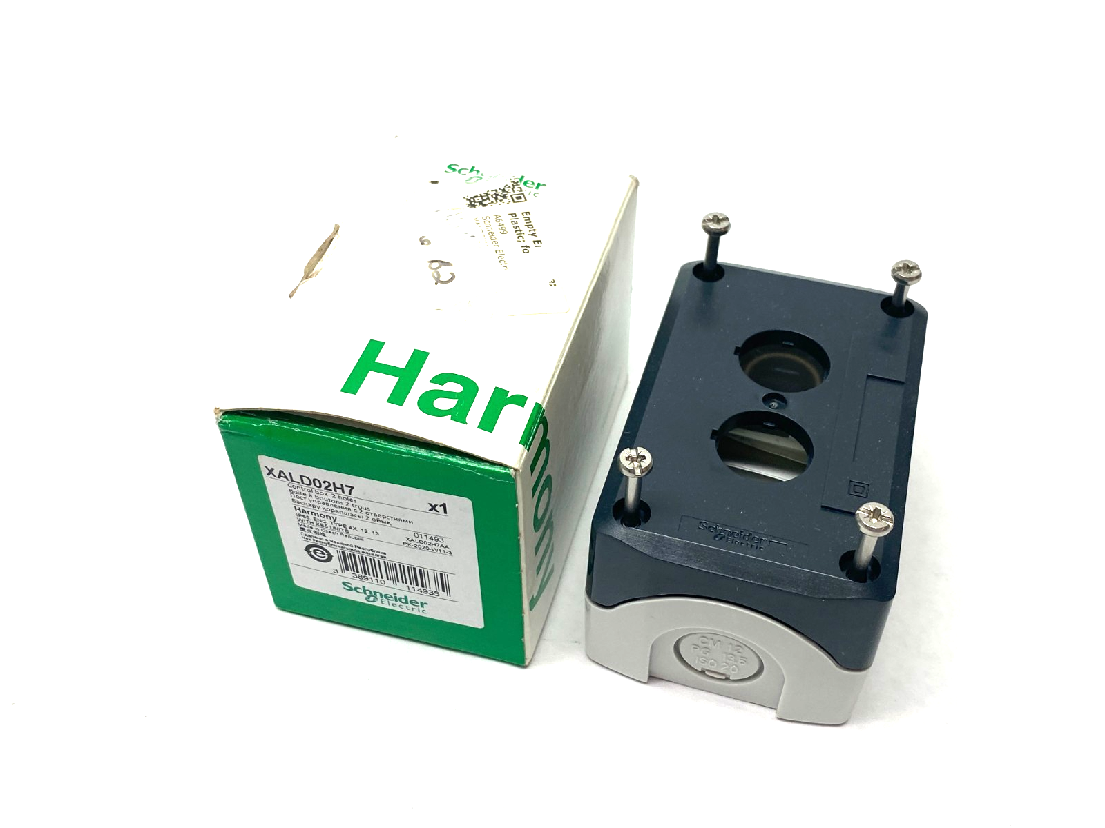 Schneider Electric XALD02H7 Harmony Control Box Enclosure 2-Hole - New – Open box - Maverick Industrial Sales