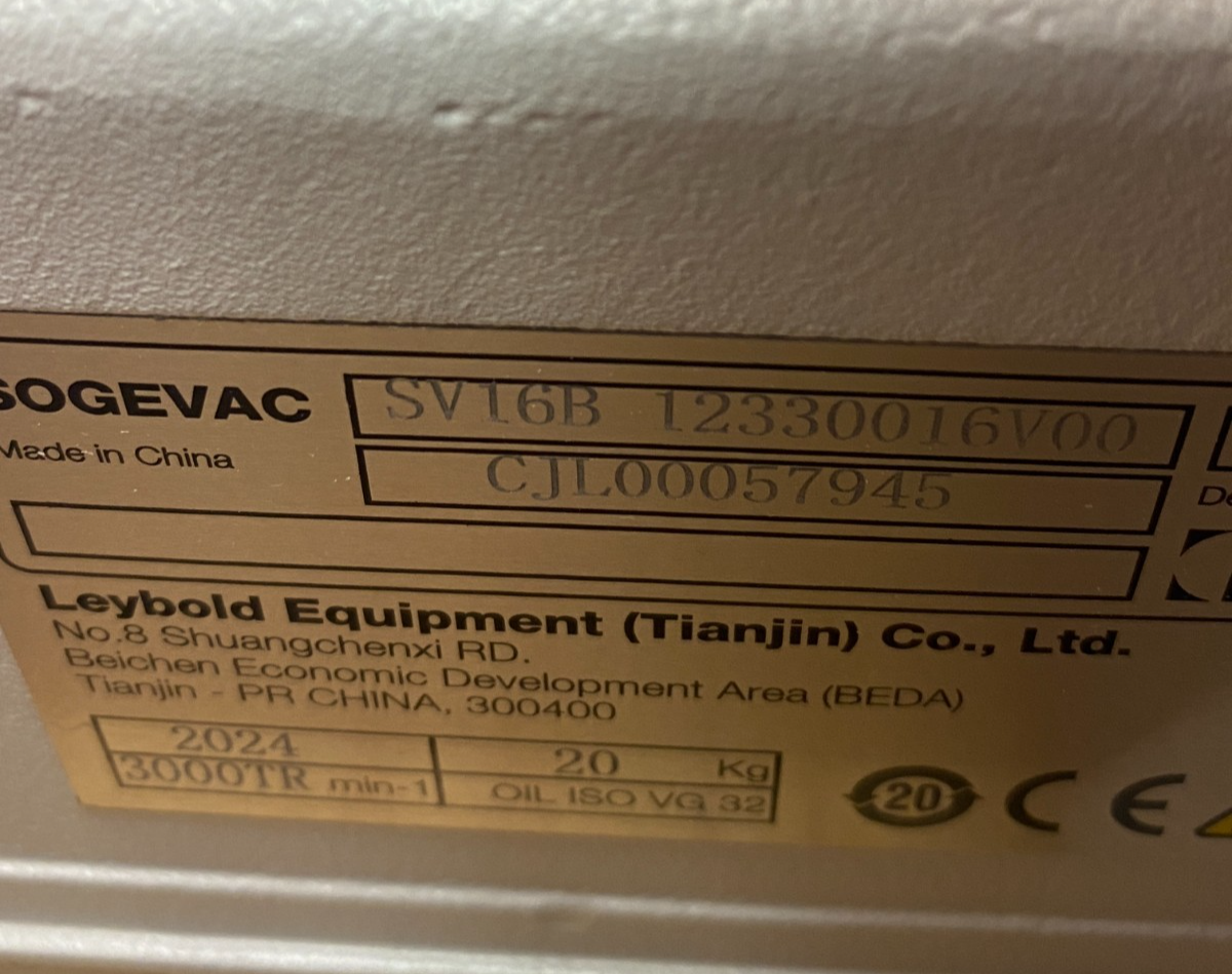 Leybold SV16B SOGEVAC Rotary Vane Vacuum Pump, Scheugenpflug SP0225444 - Maverick Industrial Sales