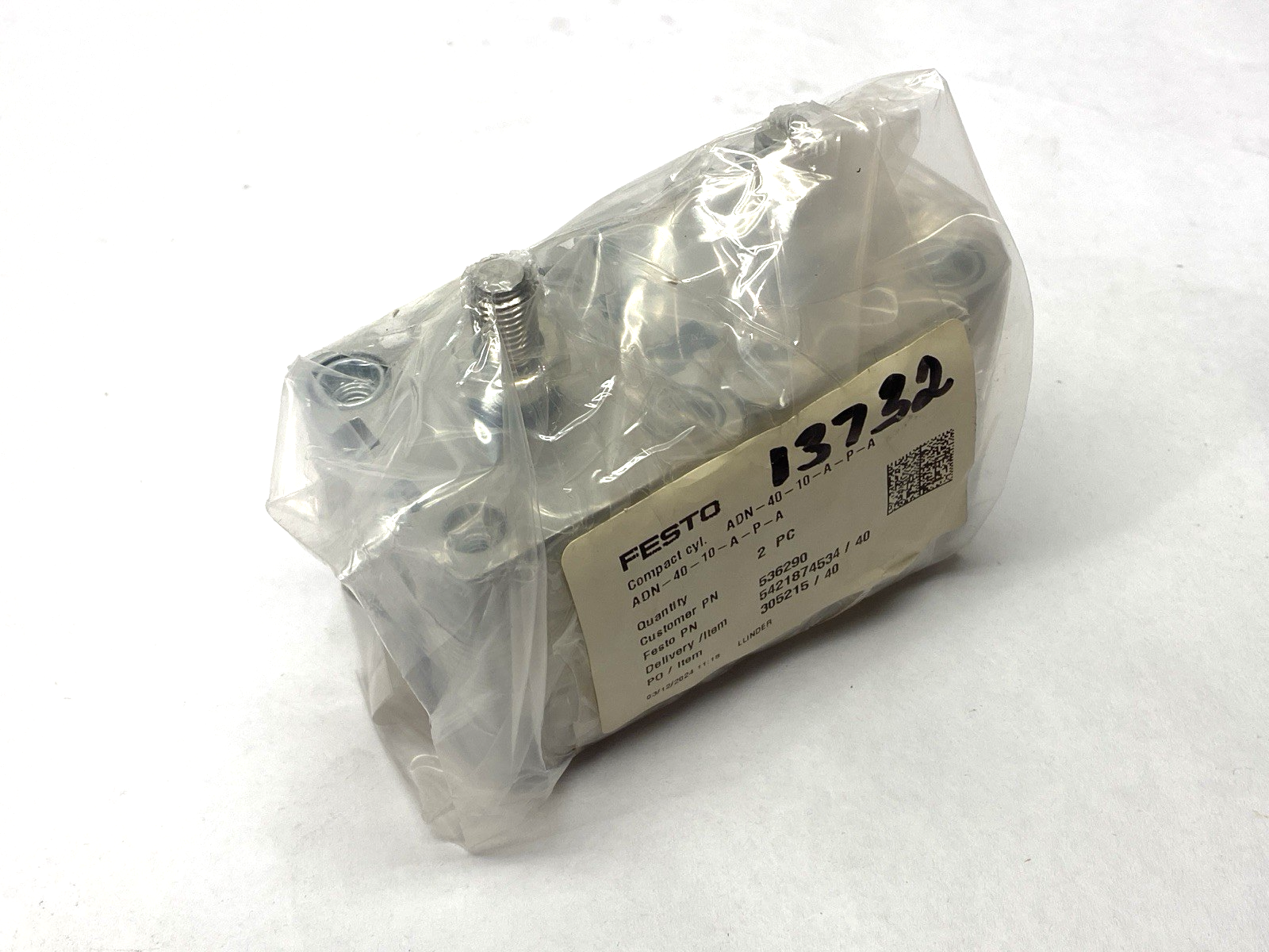 Festo ADN-40-10-A-P-A Pneumatic Compact Cylinder 10mm Stroke 536290 LOT OF 2 - Maverick Industrial Sales